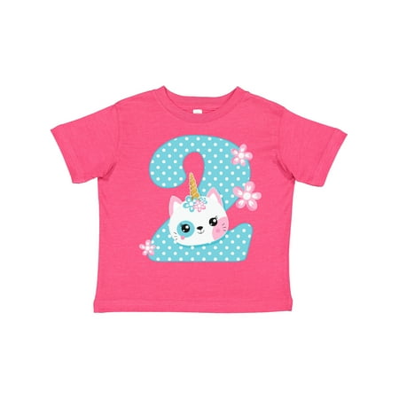 Inktastic Unicorn Kitty 2nd Birthday Gift Toddler Toddler Girl T-Shirt