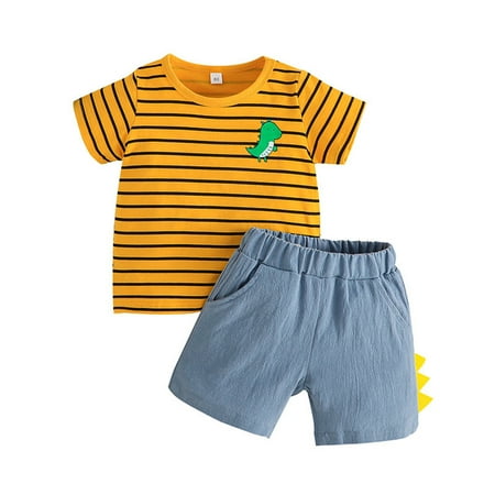 Toddler Boys Short Sleeve Cartoon Stripe Dinosaur Prints T Shirt Tops Shorts Child Outfits Toddler Boys Outfits Baby Boy Dress Set
Toddler Boys Short Sleeve Cartoon Stripe Dinosaur Prints T Shirt Tops Shorts Child Outfits Toddler Boys Outfits Baby Boy Dress Set