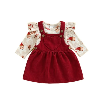Infant Baby Girl 1st Christmas Outfits Santa Long Sleeve Romper Tops Corduroy Strap Dress Clothes Set
Infant Baby Girl 1st Christmas Outfits Santa Long Sleeve Romper Tops Corduroy Strap Dress Clothes Set
