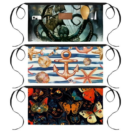 itdsatrgt 3 Pack Server Aprons with 3 Pockets Waist Apron Half Apron for Women Man Sea Sells Starfish Anchor
itdsatrgt 3 Pack Server Aprons with 3 Pockets Waist Apron Half Apron for Women Man Sea Sells Starfish Anchor