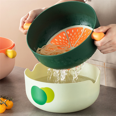 Double-Layer Drain Basket with Handle Kitchen Wash Basket Wash Fruits Vegetables Filter Noodles Pink
Double-Layer Drain Basket with Handle Kitchen Wash Basket Wash Fruits Vegetables Filter Noodles Pink