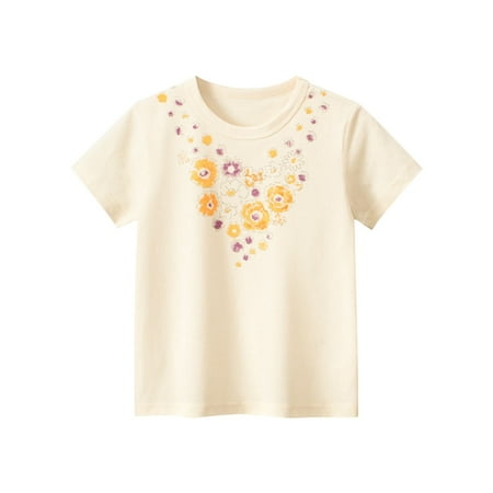 Toddler Beige Floral Summer Clothes Children Short Sleeve Tee Shirt Flower Children Clothes Cartoon Printed Baby Clothes Child Clothing Streetwear Kids Dailywear Outwear
Toddler Beige Floral Summer Clothes Children Short Sleeve Tee Shirt Flower Children Clothes Cartoon Printed Baby Clothes Child Clothing Streetwear Kids Dailywear Outwear