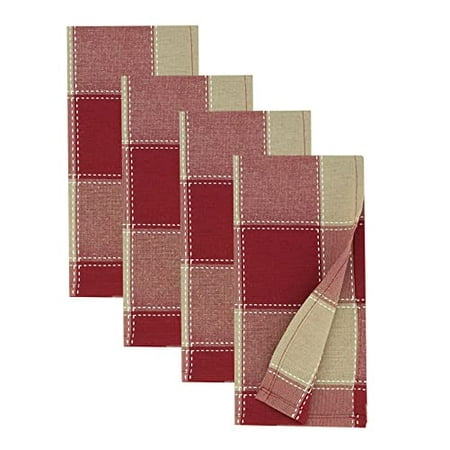 Fennco Styles Stitched Plaid Cloth Napkins 20 W X 20 L Set of 4 - Red Woven Dinner Napkins for Home Dining Table Banquets Thanksgiving Christmas Holidays and Special Occasion
Fennco Styles Stitched Plaid Cloth Napkins 20 W X 20 L Set of 4 - Red Woven Dinner Napkins for Home Dining Table Banquets Thanksgiving Christmas Holidays and Special Occasion