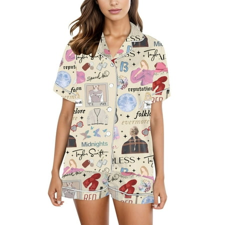 Womens Pajama Sets Shorts Lounge Summer Nightwear Xxl Short Sleeve Silk Loungewear Pjs Set with Pockets Pajama Set for WomenPajamas For Women Shirt And Pant Matching Set Sleepwear Set WBeigeL
Womens Pajama Sets Shorts Lounge Summer Nightwear Xxl Short Sleeve Silk Loungewear Pjs Set with Pockets Pajama Set for WomenPajamas For Women Shirt And Pant Matching Set Sleepwear Set WBeigeL