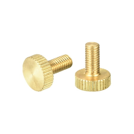 Knurled Thumb Screws M5x10mm Flat Brass Bolts Grip Knobs Fasteners 2Pack