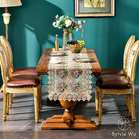 Lace Gold Table Runner Embroidered Floral Dresser Scarf Rustic Farmhouse Style Boho Lace Fabric Table Runners 60 Inches Long for Mantel Outdoors Holiday Party Wedding Dining Table Decorations
Lace Gold Table Runner Embroidered Floral Dresser Scarf Rustic Farmhouse Style Boho Lace Fabric Table Runners 60 Inches Long for Mantel Outdoors Holiday Party Wedding Dining Table Decorations