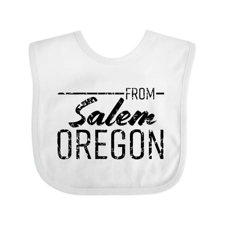Inktastic From Salem Oregon in Black Distressed Text Gift Baby Boy or Baby Girl Bib
