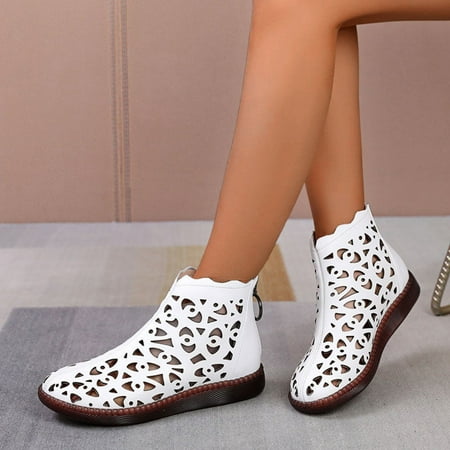 Cathalem Ladies Fashion Solid Color Leather Hollow Lace Casual Shoes Back Zipper Flat Cool Boots Dress Sandals Size 8 White 8.5
Cathalem Ladies Fashion Solid Color Leather Hollow Lace Casual Shoes Back Zipper Flat Cool Boots Dress Sandals Size 8 White 8.5