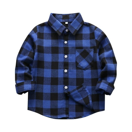 BIZIZA Shirts for Infant Plaid Button Up Long Sleeve Tops Turndown Collar Cotton Pockets Kids Chlid Baby Dark Blue 100
BIZIZA Shirts for Infant Plaid Button Up Long Sleeve Tops Turndown Collar Cotton Pockets Kids Chlid Baby Dark Blue 100