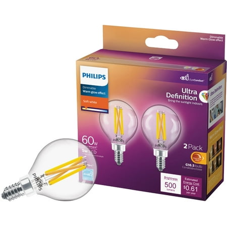 Philips Lighting Co Philips Ultra Definition G16.5 Candelabra LED Decorative Light Bulb
Philips Lighting Co Philips Ultra Definition G16.5 Candelabra LED Decorative Light Bulb
