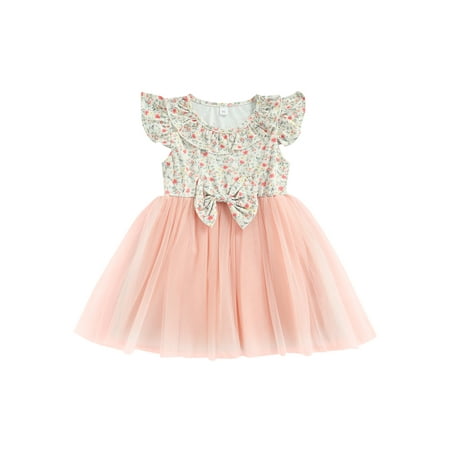 Nokpsedcb Toddlers Kids Casual Dress Flower Print Round Neck Fly Sleeve One-Piece Skirt with Bowknot Pink 4-5 Years
Nokpsedcb Toddlers Kids Casual Dress Flower Print Round Neck Fly Sleeve One-Piece Skirt with Bowknot Pink 4-5 Years