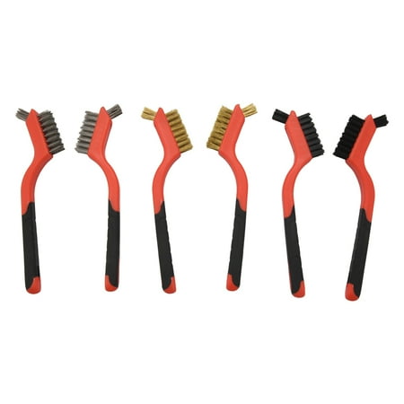 6Pcs Mini Wire Cleaning Brush Brass Stainless Steel and Nylon Heavy Duty Crimped Scratch Brush for Cleaning Welding Slag
6Pcs Mini Wire Cleaning Brush Brass Stainless Steel and Nylon Heavy Duty Crimped Scratch Brush for Cleaning Welding Slag