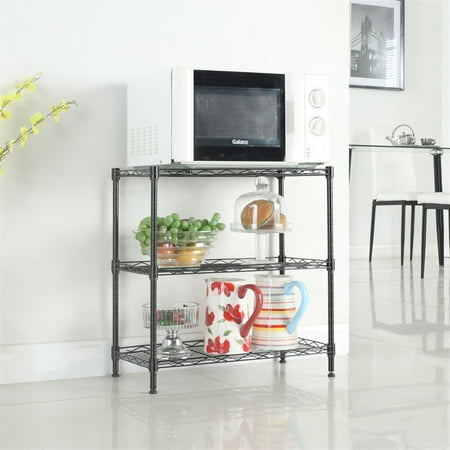Htoonney Concise 3 Layers Carbon Steel & PP Storage Rack Kitchen Storage Rack