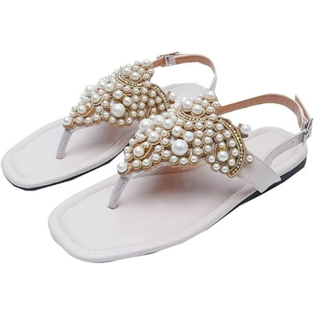 DabuLiu Women s Flat Sandals with Pearl Decor Sparking Open Toe Rhinestone Dressy Sandals Shoes Summer Casual Thong Shoes
DabuLiu Women s Flat Sandals with Pearl Decor Sparking Open Toe Rhinestone Dressy Sandals Shoes Summer Casual Thong Shoes