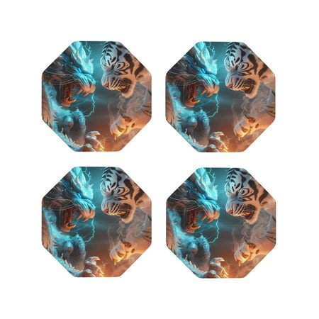 Naloa Blue Dragon And White Tiger Leather Coasters for Drinks Durable Drink Coasters 4 Set for Tabletop Protection Luxurious Home Décor and Housewarming Gift ( {designName})Octagon
Naloa Blue Dragon And White Tiger Leather Coasters for Drinks Durable Drink Coasters 4 Set for Tabletop Protection Luxurious Home Décor and Housewarming Gift ( {designName})Octagon