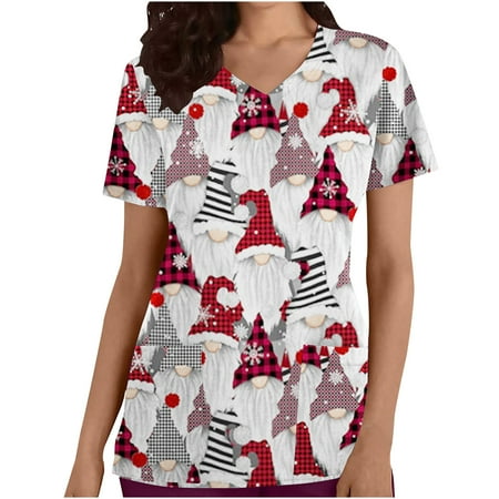 CYMMPU V-Neck Working Uniform for Women Short Sleeve Christmas Scrub_Tops Cute Reindeers and Plaid Trees Printing Blouse with 2 Pockets Dark Gray S
CYMMPU V-Neck Working Uniform for Women Short Sleeve Christmas Scrub_Tops Cute Reindeers and Plaid Trees Printing Blouse with 2 Pockets Dark Gray S