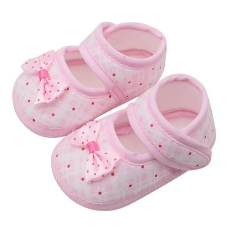 

PEACNNG New Comfortable Cotton Baby Girls Shoes Infant First Walkers Toddler Girls Bowknot Soft Sole Anti-Slip Crib Shoes
