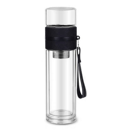 Borosilicate Glass Bottle Tea Infuser Travel Mug with Strainer for Loose Leaf Tea Black
Borosilicate Glass Bottle Tea Infuser Travel Mug with Strainer for Loose Leaf Tea Black