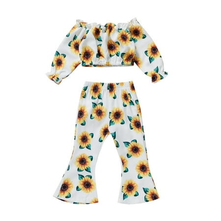 IZhansean Infant Baby Girl Clothes Sunflower Print Off Shoulder Long Sleeve Crop Top+Flared Pants Autumn Outfits White 3-4 Years
IZhansean Infant Baby Girl Clothes Sunflower Print Off Shoulder Long Sleeve Crop Top+Flared Pants Autumn Outfits White 3-4 Years