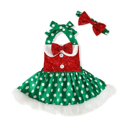 Yuanyu Infant Baby Girl Christmas Festival Bow Halter Dress 1st Birthday Dress Outfits
Yuanyu Infant Baby Girl Christmas Festival Bow Halter Dress 1st Birthday Dress Outfits