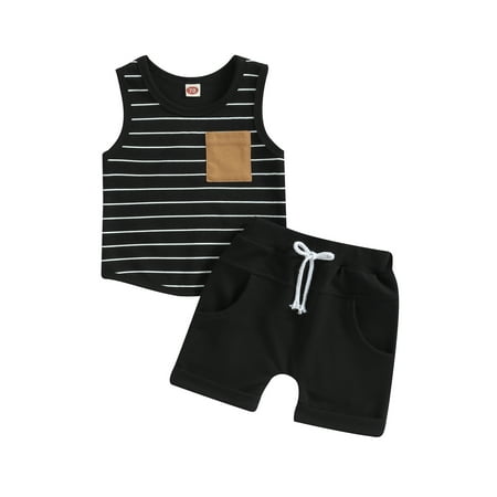 CenturyX Newborn Baby Kids Boys Summer Outfits Set Striped Tank Top with Elastic Waist Shorts 2pcs Suit Clothes
CenturyX Newborn Baby Kids Boys Summer Outfits Set Striped Tank Top with Elastic Waist Shorts 2pcs Suit Clothes