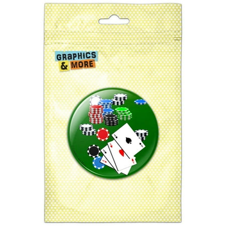 Poker Aces Cards Chips Gambling Refrigerator Button Magnet