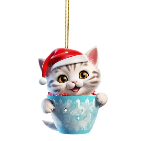 Cute Cup Cat Pendant Christmas Tree Pendant Car Pendant Bag Pendant Acrylic Flat Christmas Tree Pendant 2PCS Hanging Car Decorations Decorations for Wall Large Hanging Place Decorator for Christmas
Cute Cup Cat Pendant Christmas Tree Pendant Car Pendant Bag Pendant Acrylic Flat Christmas Tree Pendant 2PCS Hanging Car Decorations Decorations for Wall Large Hanging Place Decorator for Christmas