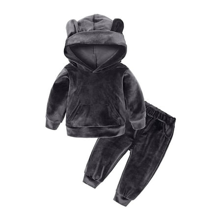 EHTMSAK Infant Baby Toddler Children Girl Boy Long Sleeve Velvet Pullover Hoodie and Set Clothing Set Outfits Gray 9M-7Y 90
EHTMSAK Infant Baby Toddler Children Girl Boy Long Sleeve Velvet Pullover Hoodie and Set Clothing Set Outfits Gray 9M-7Y 90