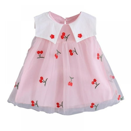 Baby Girl Summer New Casual Dress Girls Fashion Little Flower Button Lapel Cherry Embroidered Sleeveless Mesh Skirt
Baby Girl Summer New Casual Dress Girls Fashion Little Flower Button Lapel Cherry Embroidered Sleeveless Mesh Skirt