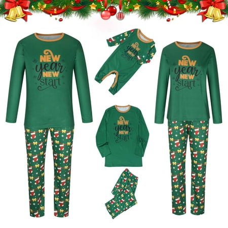 YYDGH Matching Family Pajamas Sets New Year New Start Letter Printed Christmas Pjs Long Sleeve Tee and Bottom Loungewear
YYDGH Matching Family Pajamas Sets New Year New Start Letter Printed Christmas Pjs Long Sleeve Tee and Bottom Loungewear
