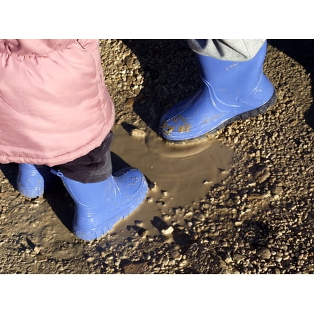 Canvas Print Puddle Child Boots Mud Stretched Canvas 10 X 14