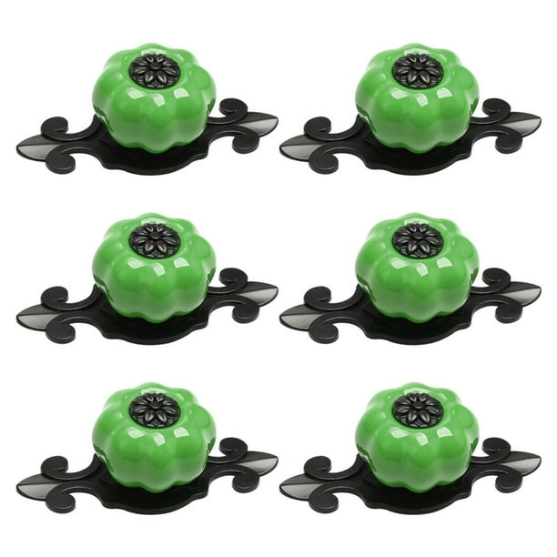 Ceramic Knobs Drawer Pumpkin Shape Pull Handle Cupboard Wardrobe Dresser Door Decoration Green 6pcs