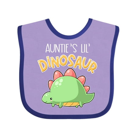 Inktastic Auntie s Lil Dinosaur with Cute Stegosaurus Gift Baby Boy or Baby Girl Bib