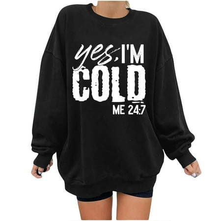jsaierl Yes I m Cold Me 24/7 Sweatshirt for Women Long Sleeve Letter Print Top Casual Crewneck Sweatshirt Graphic Pullover Christmas Gifts for Women
jsaierl Yes I m Cold Me 24/7 Sweatshirt for Women Long Sleeve Letter Print Top Casual Crewneck Sweatshirt Graphic Pullover Christmas Gifts for Women