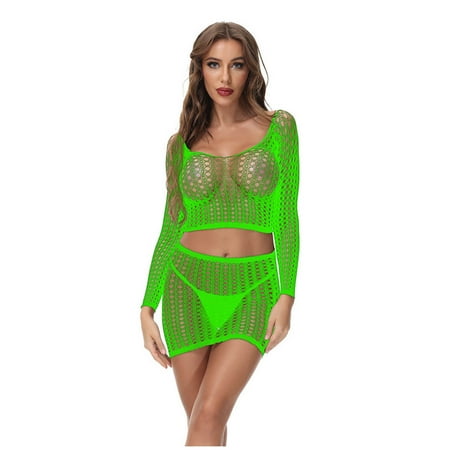 Juebong Womens Plus Size Clearance $5 Sexy Womens Lingerie Fishnet Seamless Mesh Netting Chemise Hollow Out Babydoll Sleepwear Net Tops+Skirt Suit Green One Size
Juebong Womens Plus Size Clearance $5 Sexy Womens Lingerie Fishnet Seamless Mesh Netting Chemise Hollow Out Babydoll Sleepwear Net Tops+Skirt Suit Green One Size
