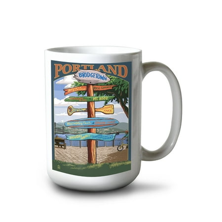 15 fl oz Ceramic Mug Portland Oregon Destinations Sign Dishwasher & Microwave Safe