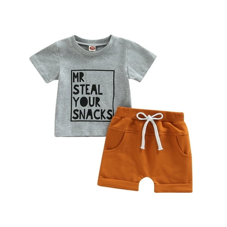 Elippeo Toddler Boys Summer 2pcs Outfits 6M 12M 18M 24M 3Y Letter Print Short Sleeve T-shirt and Stretch Casual Shorts Set
Elippeo Toddler Boys Summer 2pcs Outfits 6M 12M 18M 24M 3Y Letter Print Short Sleeve T-shirt and Stretch Casual Shorts Set