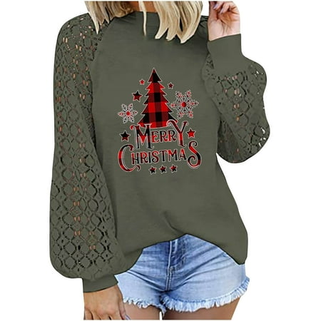 Bospose Christmas Shirt Women Women O-Neck Shirt Long Sleeve Shirt Women Corset Shirt Lace Top Green Shirt For Girls Women S Fashion Print Blouse Solid Tops Lady Casual Patchwork Loose Top Sweatshirt
Bospose Christmas Shirt Women Women O-Neck Shirt Long Sleeve Shirt Women Corset Shirt Lace Top Green Shirt For Girls Women S Fashion Print Blouse Solid Tops Lady Casual Patchwork Loose Top Sweatshirt