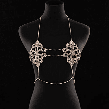 JUSTUP Rhinestone Body Chain Crystal Bra Bikini Chains Summer Beach Body Jewelry for Women and Girls (Gold)
JUSTUP Rhinestone Body Chain Crystal Bra Bikini Chains Summer Beach Body Jewelry for Women and Girls (Gold)