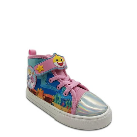 Baby Shark Toddler Girls High Top Sneaker Sizes 7-12