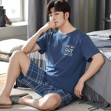 QWZNDZGR Summer New Knitted Cotton Short Sleeve Men Pajamas Sets Male Pajama Set Letter Pajama For Men Sleepwear Suit Homewear Size XXXXL
QWZNDZGR Summer New Knitted Cotton Short Sleeve Men Pajamas Sets Male Pajama Set Letter Pajama For Men Sleepwear Suit Homewear Size XXXXL