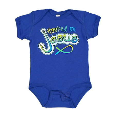 Inktastic Hooked on Jesus Christian Gift Baby Boy or Baby Girl Bodysuit