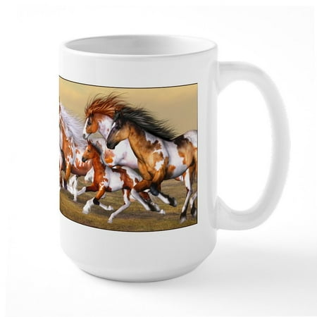 CafePress - Wild Horses Herd Ceramic Mug - 15 oz Ceramic Large Mug