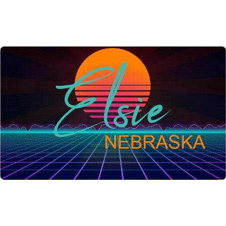 Elsie Nebraska 4 X 2.25-Inch Fridge Magnet Retro Neon Design