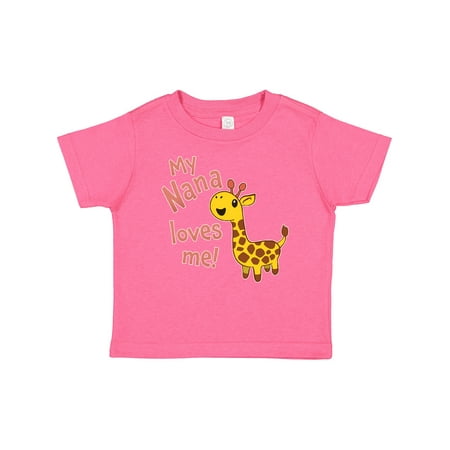 Inktastic My Nana Loves Me- Cute Giraffe Gift Baby Boy or Baby Girl T-Shirt