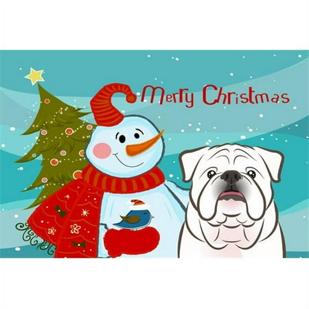 Carolines Treasures BB1840PLMT Snowman With White English Bulldog Fabric Placemat
Carolines Treasures BB1840PLMT Snowman With White English Bulldog Fabric Placemat