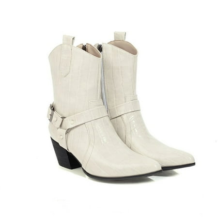 Bnwani Boots for Women Shoes Pointed Toe High Heel Solid Color Warm Western Cowboy Knight Zip Ankle Boots Metal Buckle Plaid Autumn Beige 9
Bnwani Boots for Women Shoes Pointed Toe High Heel Solid Color Warm Western Cowboy Knight Zip Ankle Boots Metal Buckle Plaid Autumn Beige 9