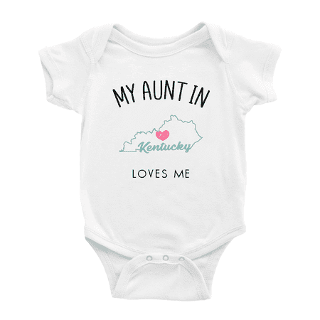 My Aunt In Kentucky Loves Me Baby Short Sleeve Romper Bodysuits 12-18 Months