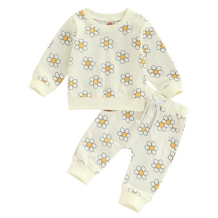 Wallarenear Baby Girl Sweatsuit Floral Ruffle Long Sleeve Pullover Tops Elastic Waist Pants
Wallarenear Baby Girl Sweatsuit Floral Ruffle Long Sleeve Pullover Tops Elastic Waist Pants