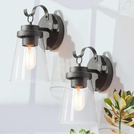LNC Minzy 2-Pack 10-in H Brushed Black Clear Glass Modern/Contemporary Medium Base (e-26) Outdoor Wall Light 10.2 H
LNC Minzy 2-Pack 10-in H Brushed Black Clear Glass Modern/Contemporary Medium Base (e-26) Outdoor Wall Light 10.2 H